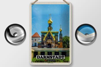 Panneau en étain pour villes, Darmstadt, décoration de chapelle russe, 12x18cm 2