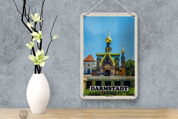 Panneau en étain pour villes, Darmstadt, décoration de chapelle russe, 12x18cm 4