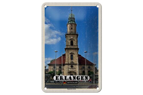 Blechschild Städte Erlangen Hugenotten Kirche Deko 12x18cm Schild