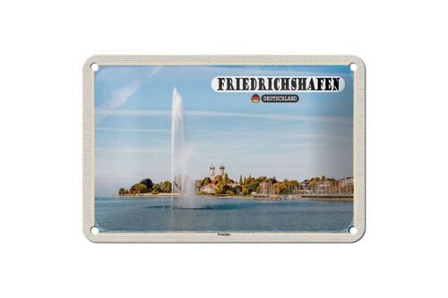 Blechschild Städte Friedrichshafen Fontaine Fluss Deko 18x12cm Schild