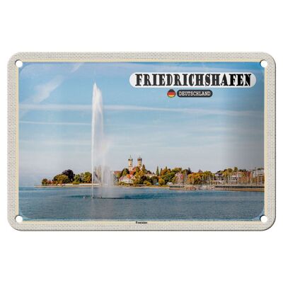 Blechschild Städte Friedrichshafen Fontaine Fluss Deko 18x12cm Schild