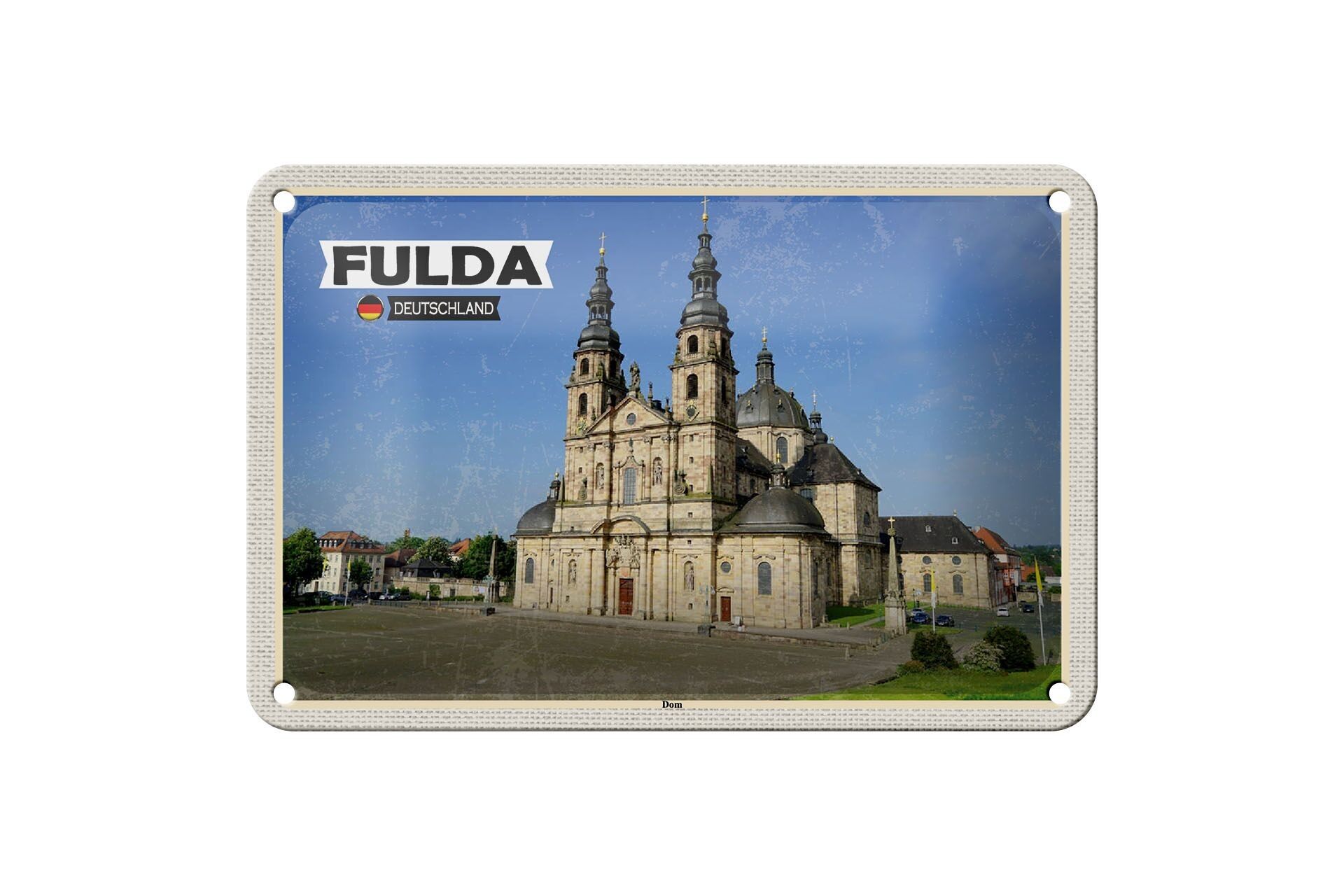 Blechschild Städte Fulda Dom Mittelalter Architektur 18x12cm Schild