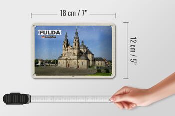 Panneau en étain pour villes, cathédrale de Fulda, Architecture médiévale, 18x12cm 5