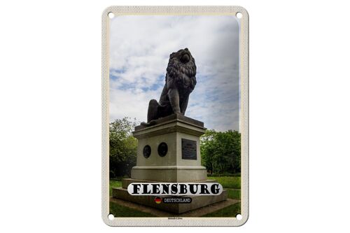 Blechschild Städte Flensburg Idstedt-Löwe Skulptur 12x18cm Schild