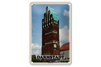 Panneau en étain pour villes, Darmstadt, tour de mariage, architecture, 12x18cm 1