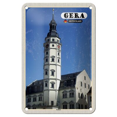 Blechschild Städte Gera Rathaus Altstadt Architektur 12x18cm Schild