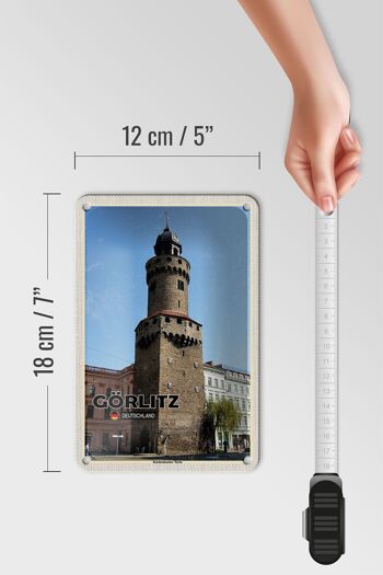 Panneau en étain villes Görlitz Reichenbacher, décoration de la tour, 12x18cm 5