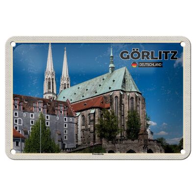 Cartel de chapa ciudades Görlitz Peterskirche viaje a la ciudad cartel de 18x12cm