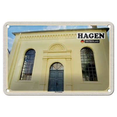 Targa in metallo Cities Hage Old Synagogue Architecture 18x12 cm