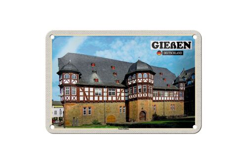 Blechschild Städte Gießen Neues Schloss Deko 18x12cm Schild