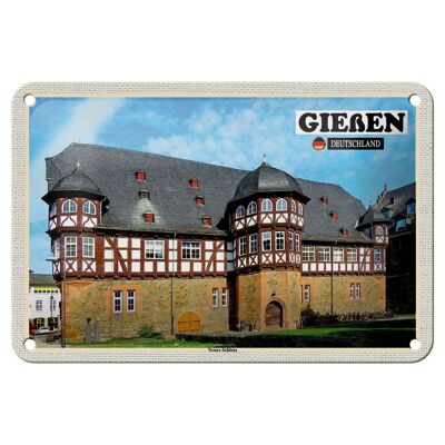 Cartel de chapa con decoración de Castillo Nuevo de Gießen, cartel de 18x12cm