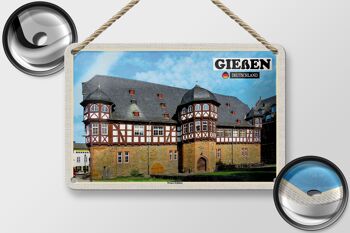 Panneau en étain villes Gießen, décoration du nouveau château, 18x12cm 2