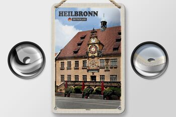 Panneau en étain pour villes, Heilbronn, hôtel de ville, décoration de la vieille ville, 12x18cm 2