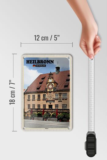 Panneau en étain pour villes, Heilbronn, hôtel de ville, décoration de la vieille ville, 12x18cm 5