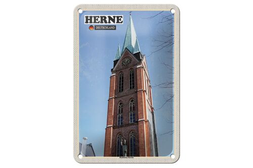 Blechschild Städte Herne Bonifatius-Kirche Architektur 12x18cm Schild