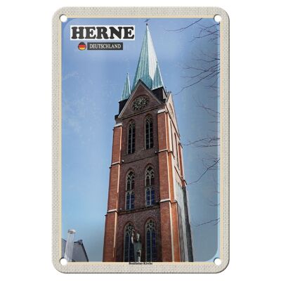 Blechschild Städte Herne Bonifatius-Kirche Architektur 12x18cm Schild