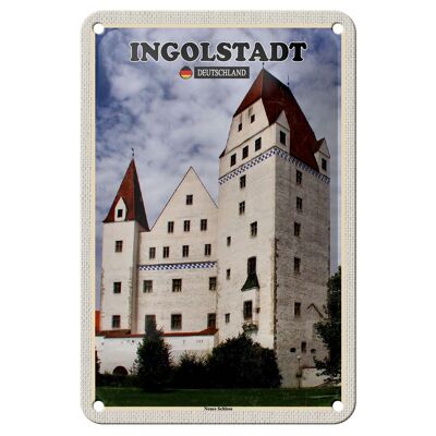 Targa in metallo Città Ingolstadt New Castle Decorazione 12x18 cm