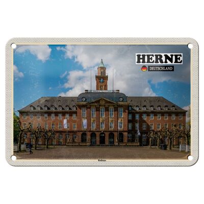 Panneau en étain pour décoration architecturale de la mairie de Herne, 18x12cm