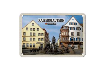 Signe en étain villes Kaiserslautern Kaiserbrunnen, décoration 18x12cm 1