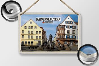 Signe en étain villes Kaiserslautern Kaiserbrunnen, décoration 18x12cm 2