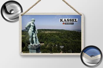 Panneau en étain pour villes, Kassel, Hercules, Sculpture, décoration, 18x12cm 2