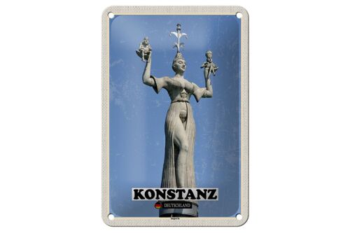 Blechschild Städte Konstanz Imperia Skulptur Deko 12x18cm Schild