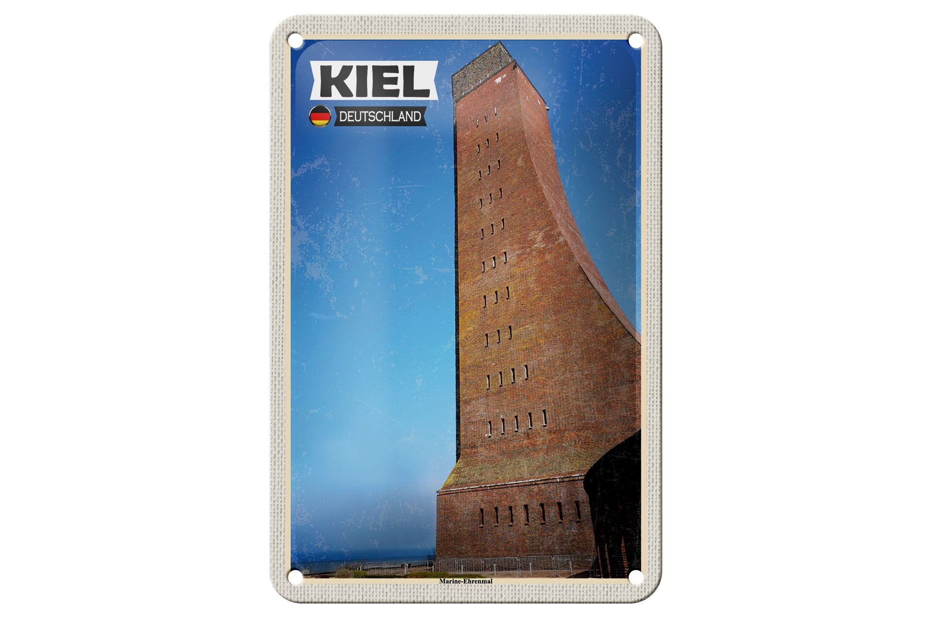Targa in metallo Città Kiel Naval Memorial Medioevo 12x18 cm