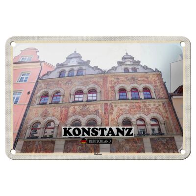 Letrero de hojalata para decoración de arquitectura del Ayuntamiento de Konstanz, letrero de 18x12cm