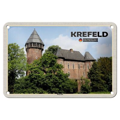 Blechschild Städte Krefeld Burg Linn Schloss Deko 18x12cm Schild