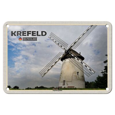 Blechschild Städte Krefeld Engelsbergmühle Wiese Deko 18x12cm Schild