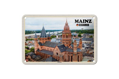 Blechschild Städte Mainz Kaiserdom Kirche Christentum 18x12cm Schild
