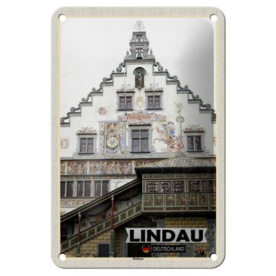 Letrero de hojalata para decoración de arquitectura del Ayuntamiento de Lindau, letrero de 12x18cm