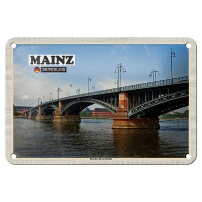 Metal sign cities Mainz Theodor-Heuss-Bridge decoration 18x12cm sign