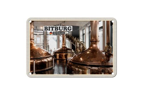 Blechschild Städte Bitburg Brauerei Traditionell Deko 18x12cm Schild