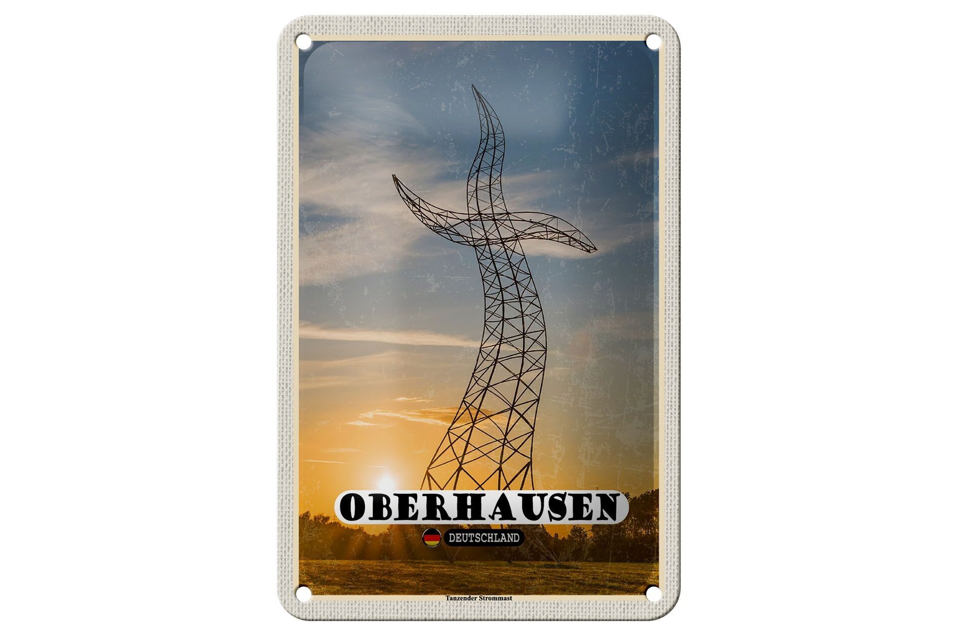 Metal sign cities Oberhausen Dancing power pole 12x18cm sign
