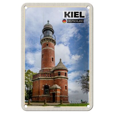 Letrero de hojalata para decoración de arquitectura, faro de Kiel, ciudades, 12x18cm