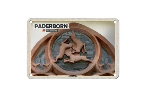 Blechschild Städte Paderborn Drei Hasen-Fenster 18x12cm Schild