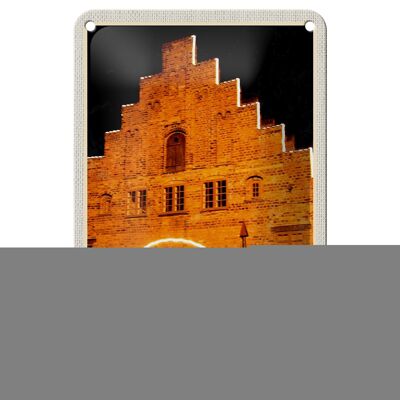 Cartel de chapa ciudades Flensburg Nordertor arquitectura 12x18cm signo