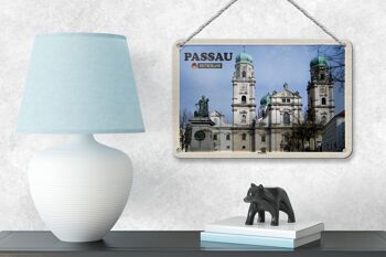 Panneau en étain pour villes, cathédrale de Passau, décoration d'architecture carrée, 18x12cm 4