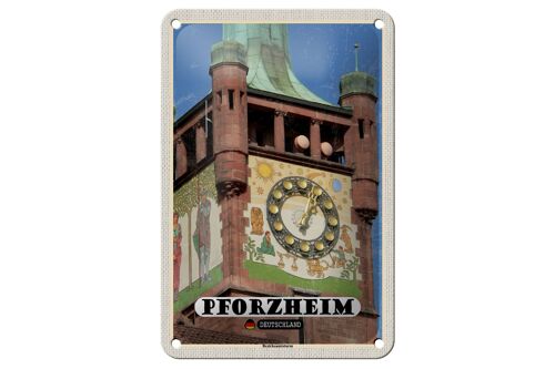 Blechschild Städte Pforzheim Bezirksamtsturm Glocke 12x18cm Schild