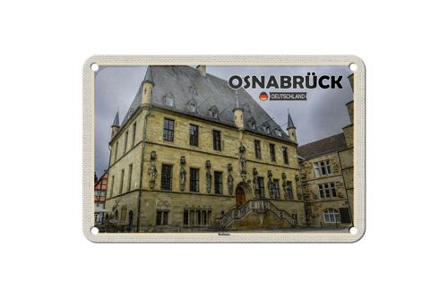 Blechschild Städte Osnabrück Rathaus Architektur Deko 18x12cm Schild