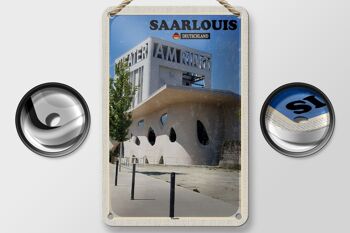 Panneau en étain pour villes, décoration d'architecture de théâtre de Sarrelouis, 12x18cm 2