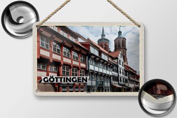 Panneau en étain villes Göttingen, architecture de la vieille ville, 18x12cm 2