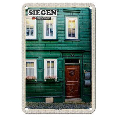 Cartel de chapa con arquitectura de casa antigua de Siegen, cartel de 12x18cm