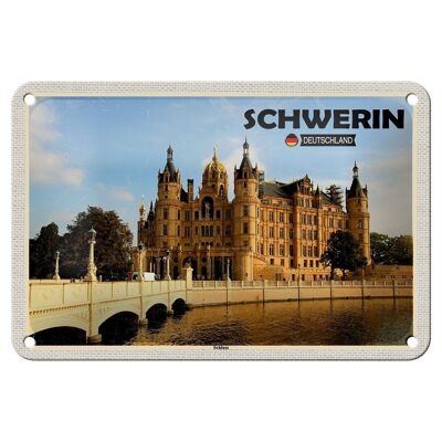Blechschild Städte Schwerin Schloss Architektur Deko 18x12cm Schild