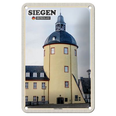 Blechschild Städte Siegen Unteres Schloss Gebäude Deko 12x18cm Schild