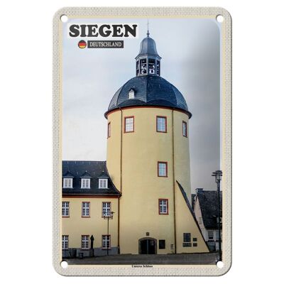 Letrero de hojalata para decoración del edificio del castillo inferior de Siegen, letrero de 12x18cm