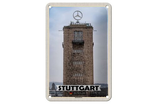 Blechschild Städte Stuttgart Bahnhofsturm Architektur 12x18cm Schild