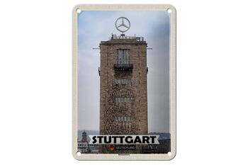 Panneau en étain pour villes, gare de Stuttgart, tour, architecture, 12x18cm 1