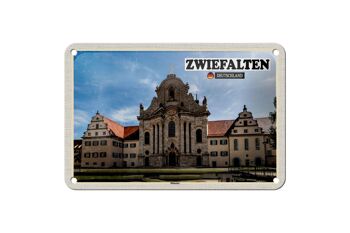 Panneau en étain pour décoration de bâtiment, villes Zwiefalten Münster, 18x12cm 1
